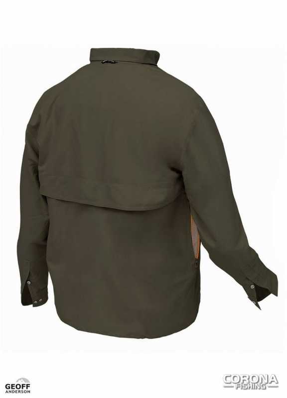 Geoff Anderson PolyBrush 2 Green Koszula wędkarska tył