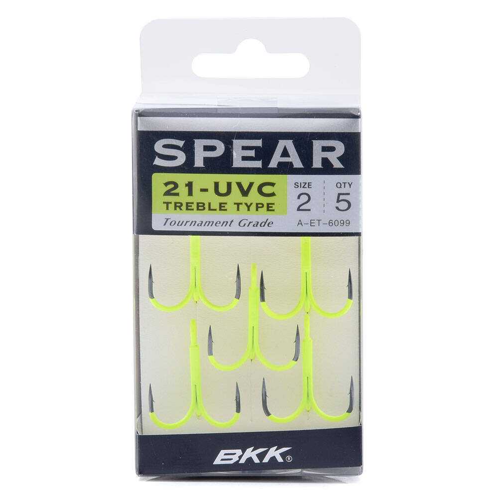 BKK Spear-21 UVO Orange – Lot De 5 Crochets Taille 1/0 – Technologie UV Pour Eaux Profondes – Fil Fin Et Tige Forgée +20% Résistance